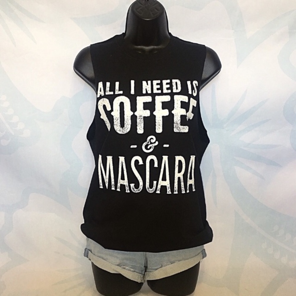 ⬇️💲22 “all I need is coffee...”muscle tee
